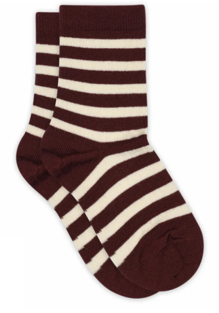 MP Denmark rib socks striped wine red