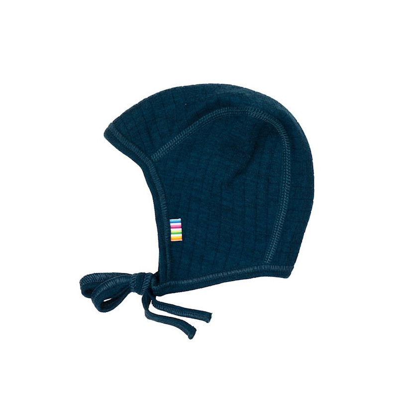 Joha merinowollen mutsje dark turquoise (94355)
