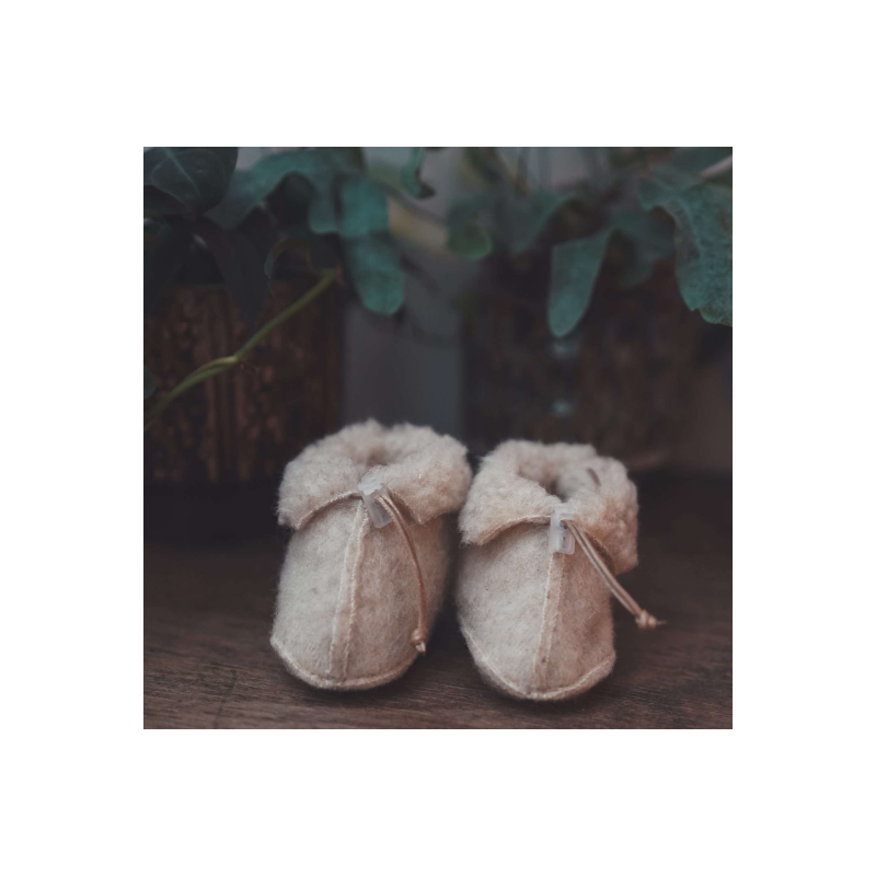 We are Wovens wollen slofjes latte