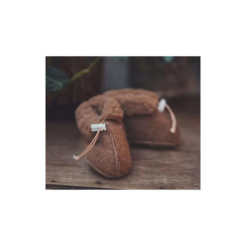 We are Wovens wollen slofjes espresso