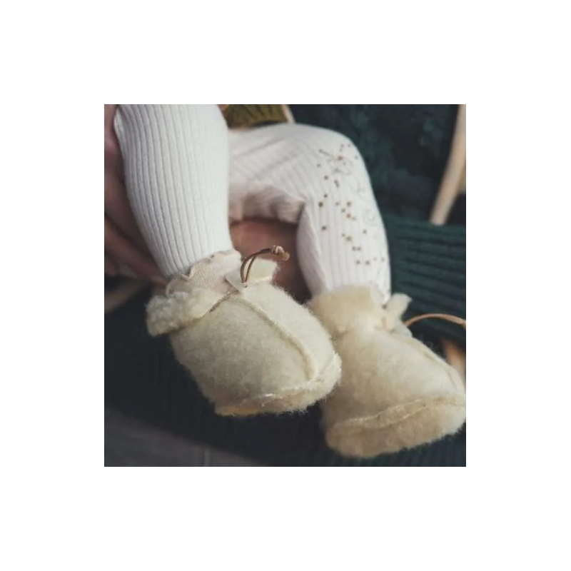 We are Wovens wollen slofjes flat white