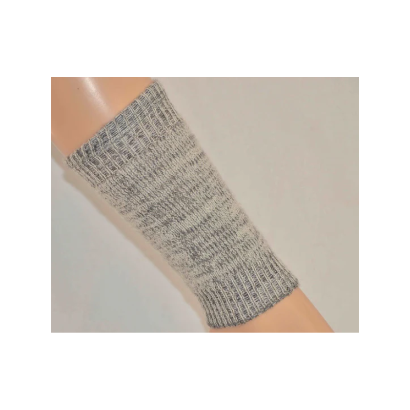 Hirsch natur woolen leg warmers grey melange
