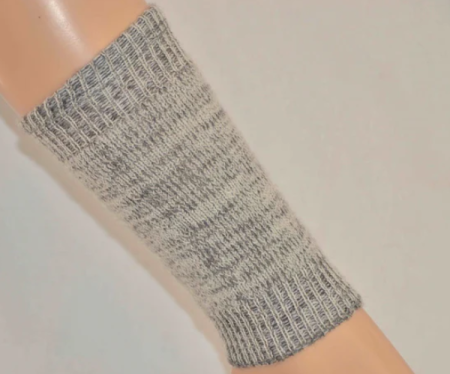 Hirsch natur woolen leg warmers grey melange