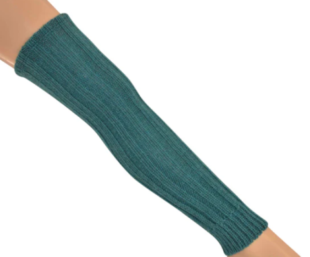 Hirsch natur woolen leg warmers petrol/turquoise