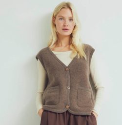 Conservandum (Musli) wolfleece bodywarmer Walnoot