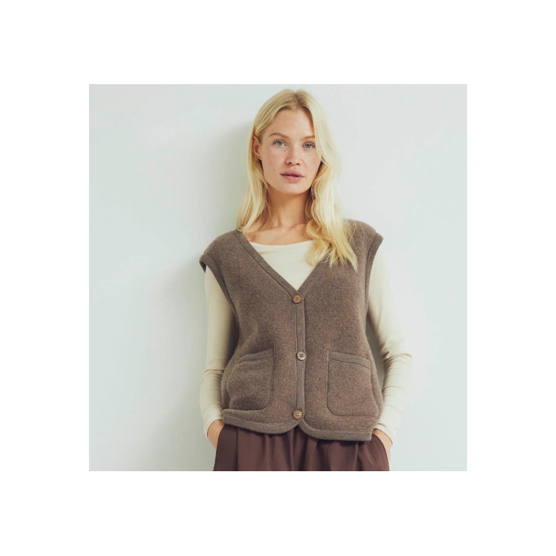 Conservandum (Musli) wolfleece bodywarmer Walnoot