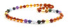 Barnsteen ketting cognac met chakra
