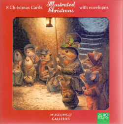 Set van 8 kaarten met enveloppen  Wind in de wilgen muizenfamilie zingt