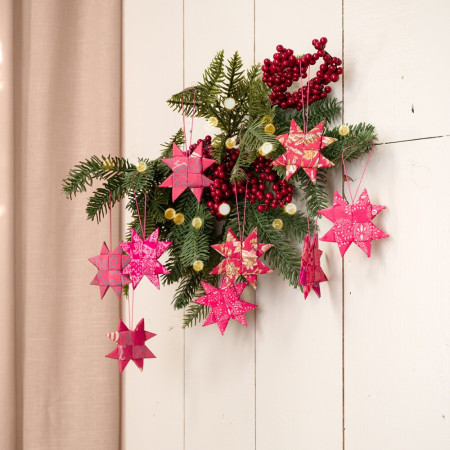 Sjaal met verhaal hanger Sari ster oud roze tinten