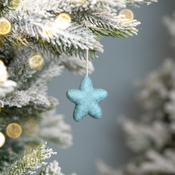 Sjaal met Verhaal hanger ster ijsblauw