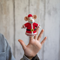 Sjaal met Verhaal vingerpoppetje kerstman