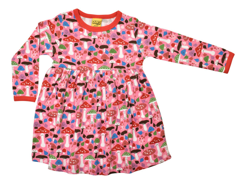 Duns Sweden long sleeved dress pink mushrooms