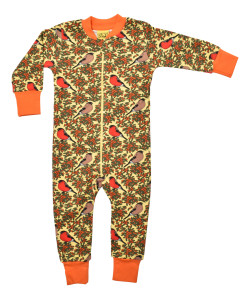 Duns Sweden katoenen zippersuit Goudvink Geel Yellow Bull Finch