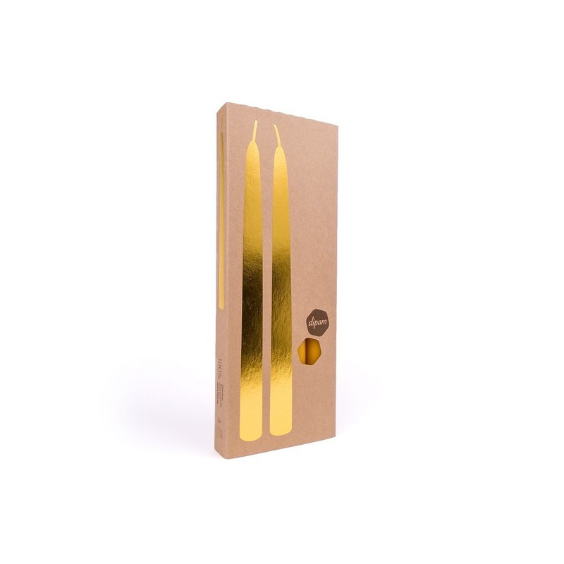 Dipam set van 2 kaarsen 2,2*25cm in cadeaudoosje