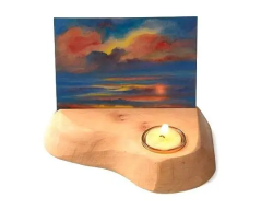 Kaaartenhouder met bijenwas theelichtje