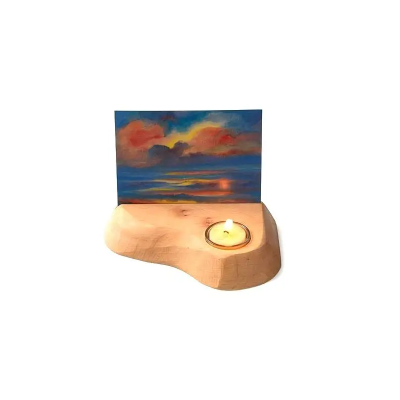 Kaaartenhouder met bijenwas theelichtje