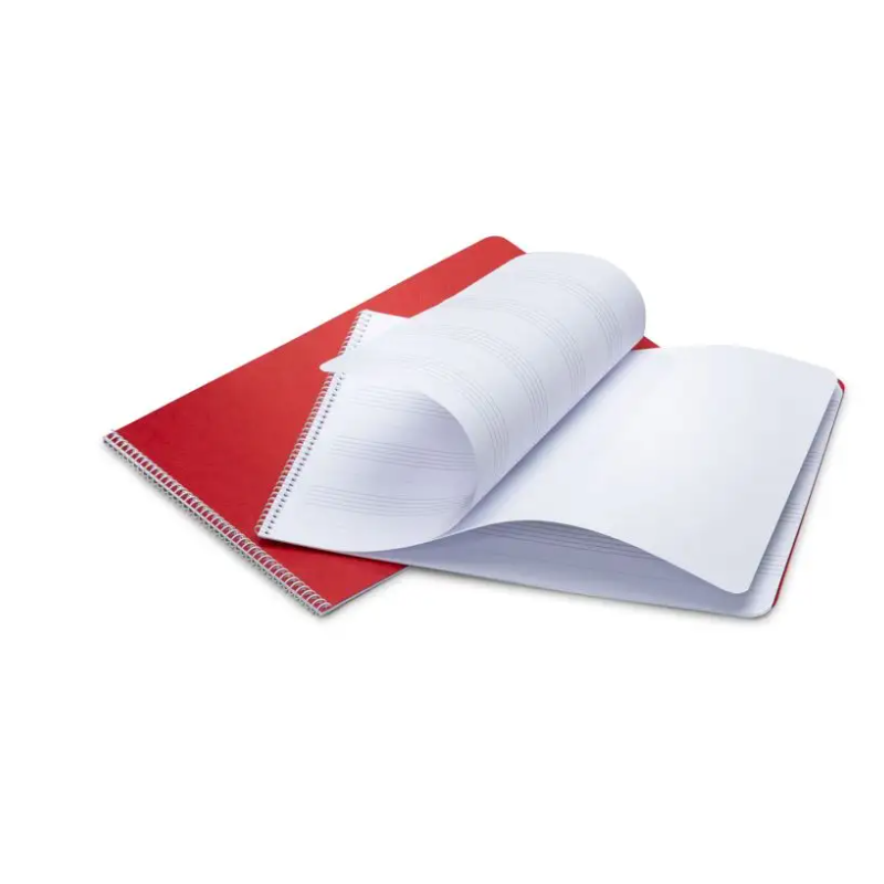 Muziekchrift A4 rood notensyst.