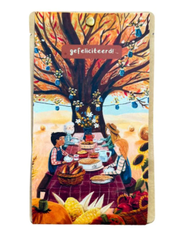 Esther Bennink thee kaart "Gefeliciteerd' oogstfeest