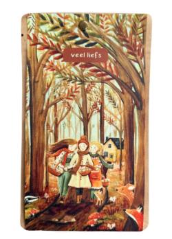 Esther Bennink thee kaart "Veel liefs' paddenstoelen plukken