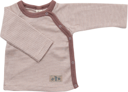 Lilano wolzijde wikkelshirt mauve gestreept (100326)