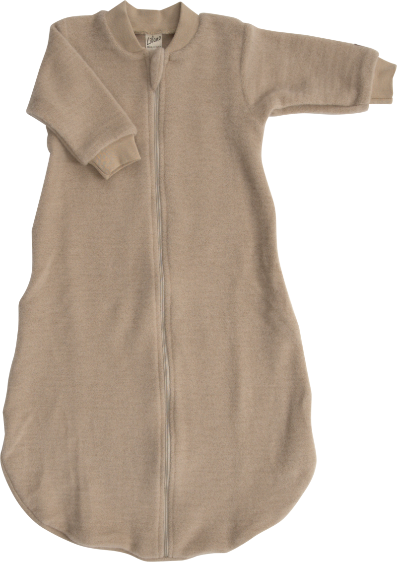 Lilano wolplush slaapzak met rits zand (250990)