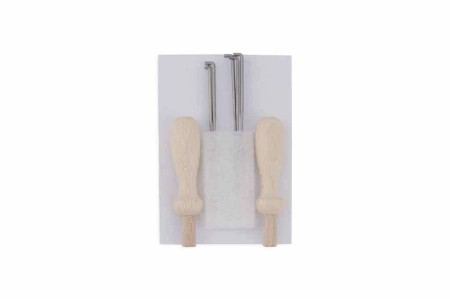 De witte engel setje 7 viltnaalden 2 houders