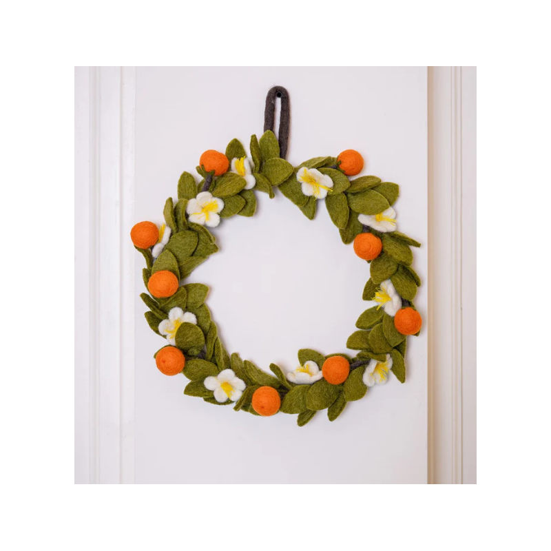 Sjaal met Verhaal wreath oranges