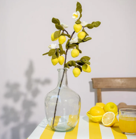 Sjaal met Verhaal woolfelted branch with lemons