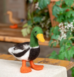 Sjaal met verhaal Wilde Eend Woerd staand