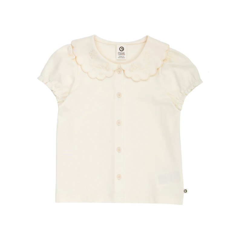 Müsli katoenen shortsleeve cozy me collar puff ss Tofu