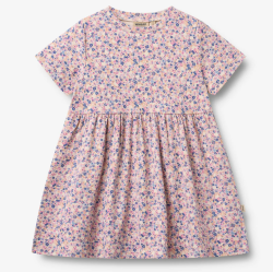 Wheat katoenen jersey jurk Anna pink blue flowers