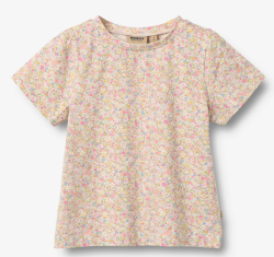 Wheat katoenen tshirt Manna blush flower mead