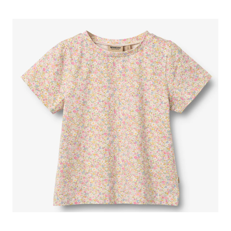 Wheat katoenen tshirt Manna blush flower mead