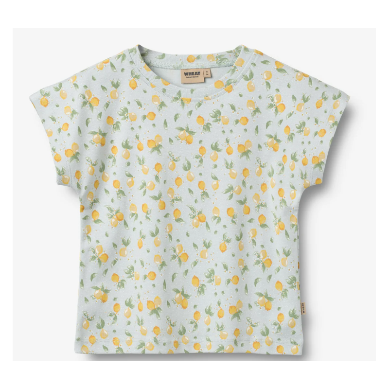 Wheat cotton shortsleevesummer blue citrus