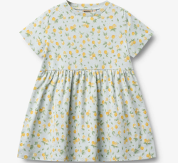 Wheat katoenen jersey jurk korte mouw Anna Summer blue citrus
