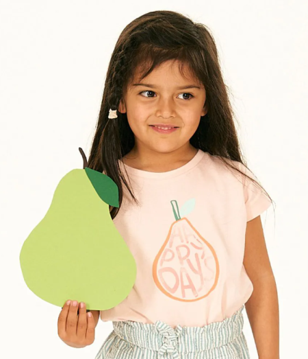 Sense Organics katoenen tshirt lichtroze met peer