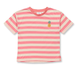 Sense Organics katoenen tshirt roze geestreept met ananas
