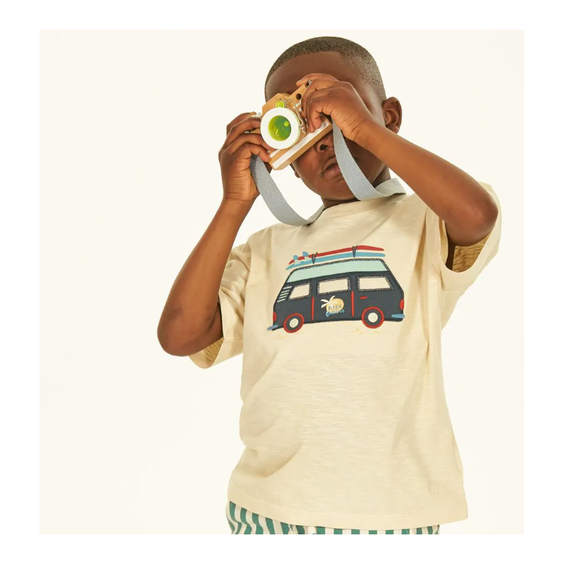 Sense Organics katoenen tshirt beige met camper