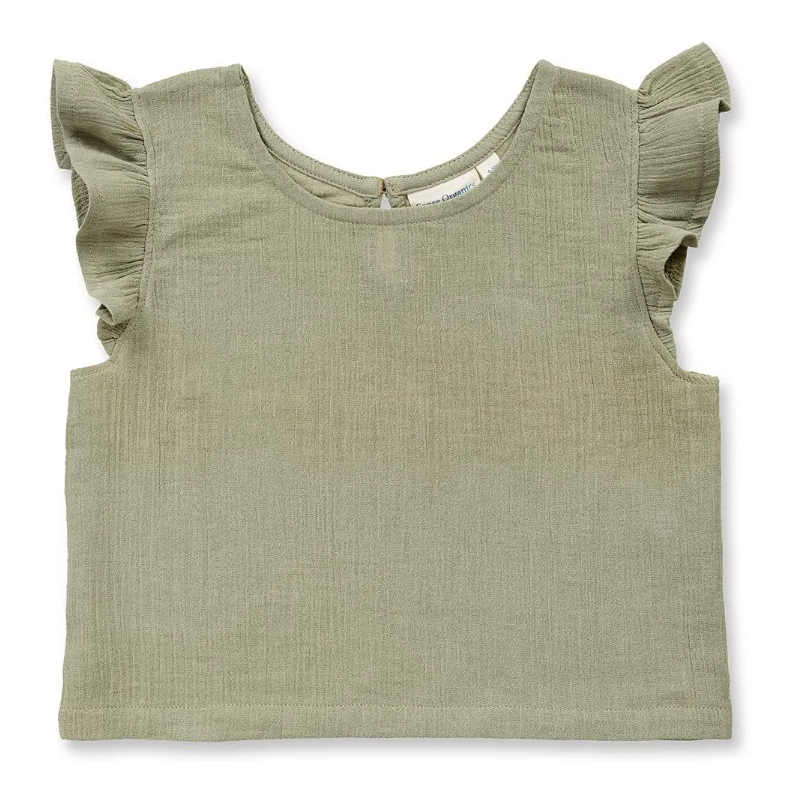 Sense Organics katoenen muslin topje zeegras