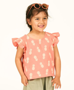 Sense Organics katoenen muslin topje ananas print