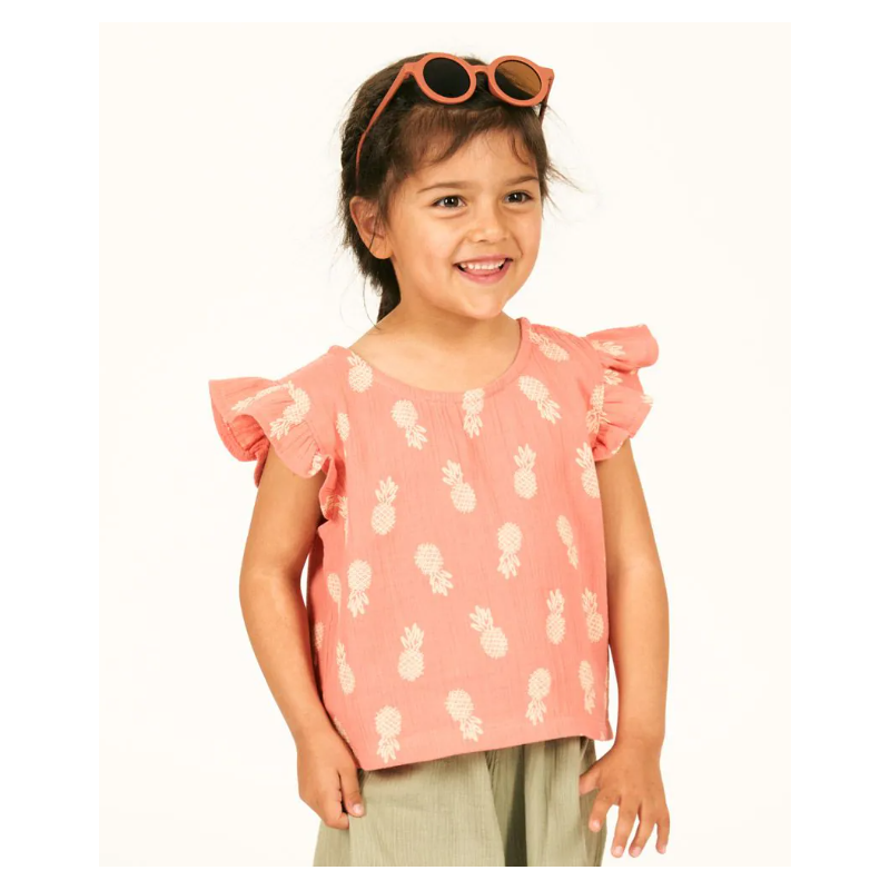 Sense Organics katoenen muslin topje ananas print