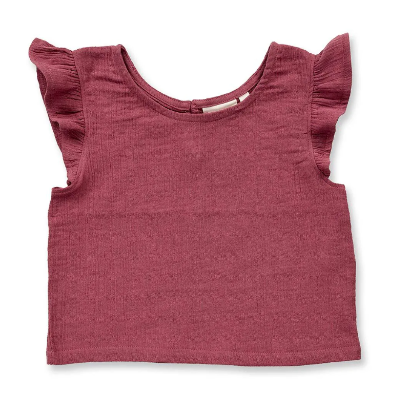 Sense Organics katoenen muslin topje rose brown