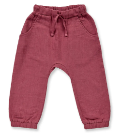 Sense Organics katoenen  double gauze lange broek Loki rose brown