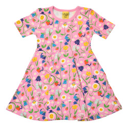 Duns Sweden katoenen skater jurk Chiffon Lilac Happy Flower