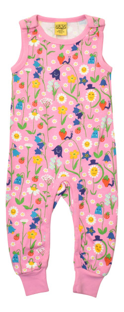Duns Sweden katoenen playsuit Dungaree Chiffon Lilac Happy Flower
