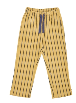 Müsli katoenen broek terry geel met blauwe strepen