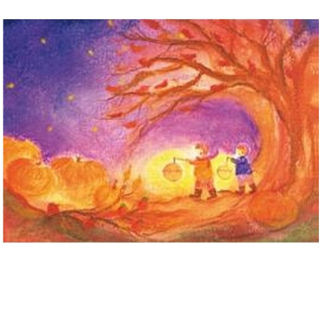 Postkaart lampionnenbos (Baukje Exler)