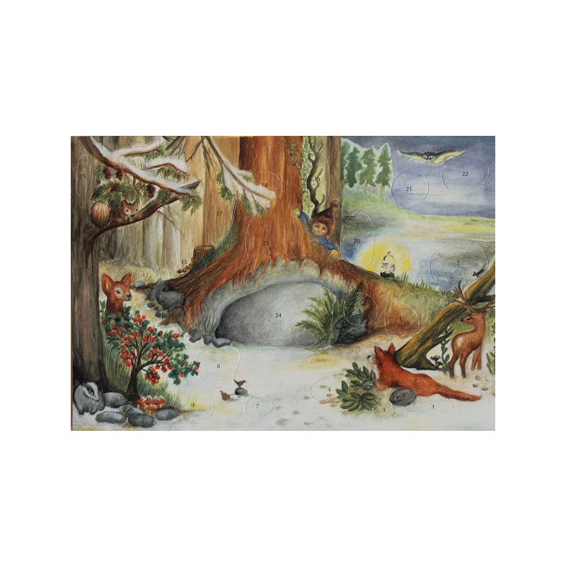 Adventskalender klein van Spalinger Im Wald bei den Tieren