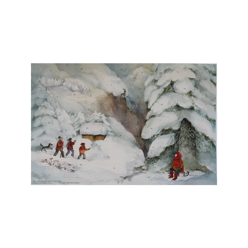 Adventskalender groot van Lesch - Weihnacht im Gebirgte