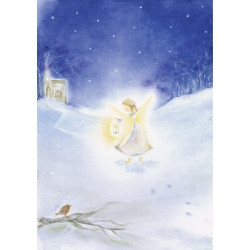 Postkaart Engeltje in de sneeuw (Baukje Exler)